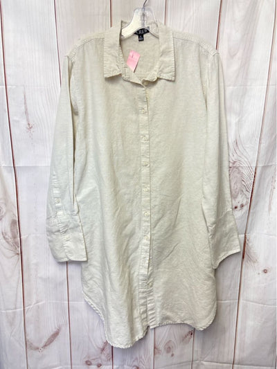 J Crew Women's Size M Beige Linen Blend Cover-Up
