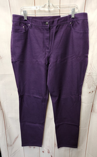NWT Chico's Women's Size 3 = US 16 Purple Pants