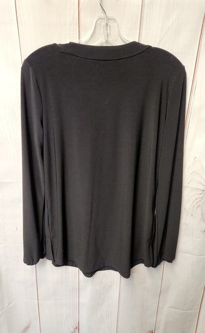 Dennis Basso Women's Size S Black Long Sleeve Top