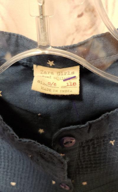 Zara Girl's Size 5/6 Navy Shirt