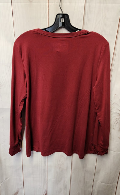 AnyBody Women's Size XS Petite Red Long Sleeve Top