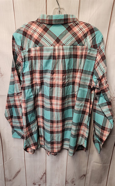 NWT Talbots Women's Size 2X Blue Long Sleeve Top