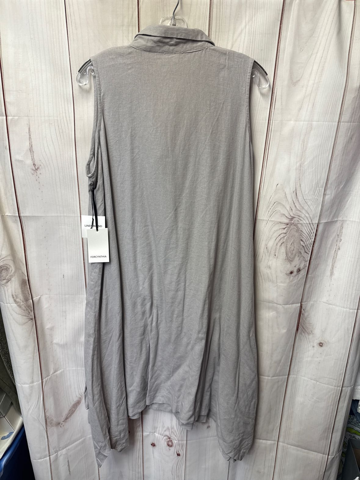 NWT Forcynthia Women's Size L Gray Linen Blend Dress