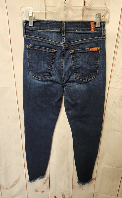 7 For All Mankind Women's Size 26 (1-2) Blue Jeans The Ankle Skinny