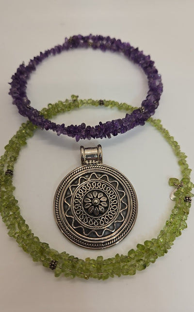 3pc Set Doug Paulus dP India Sterling Silver 925 Choker Necklaces with Pendant