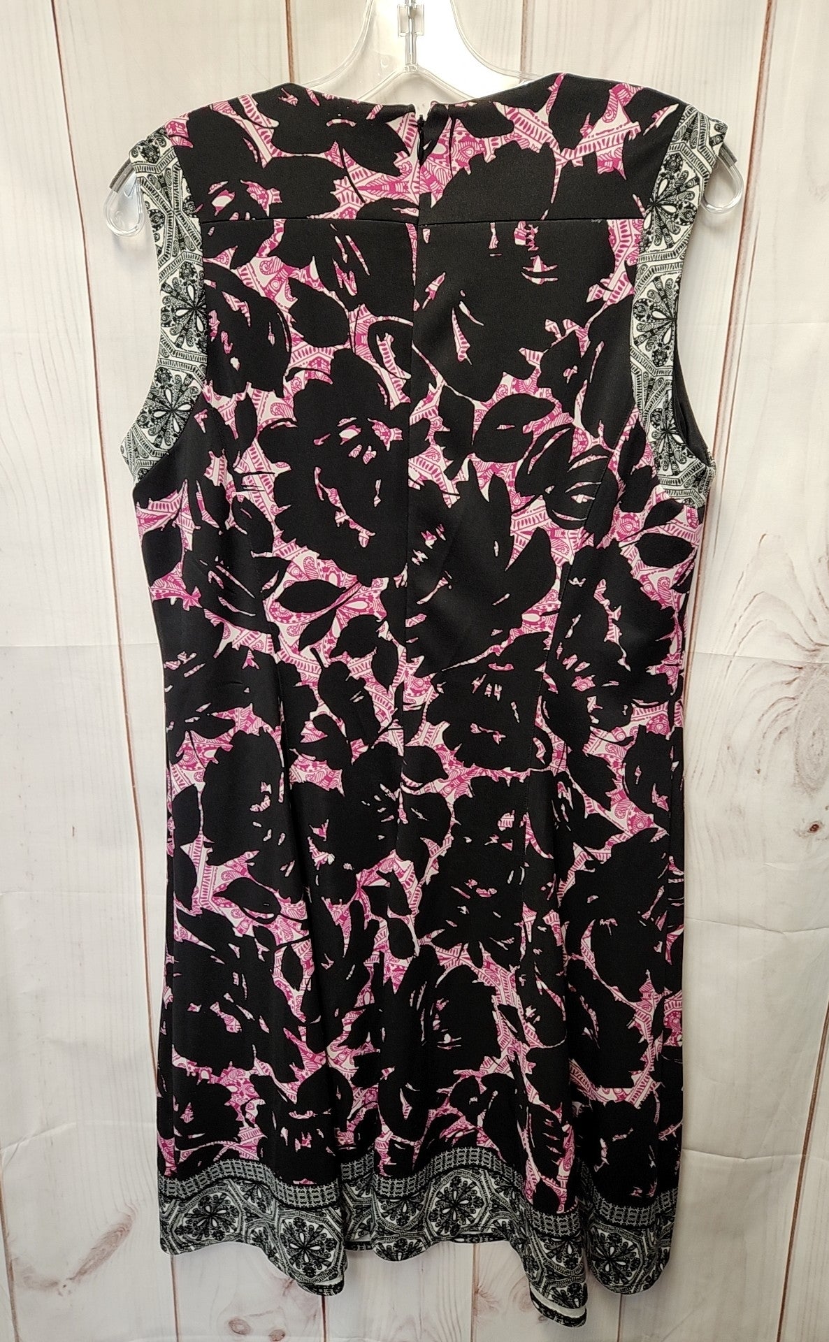 Roz & Ali Women's Size 14 Petite Black & Pink Dress