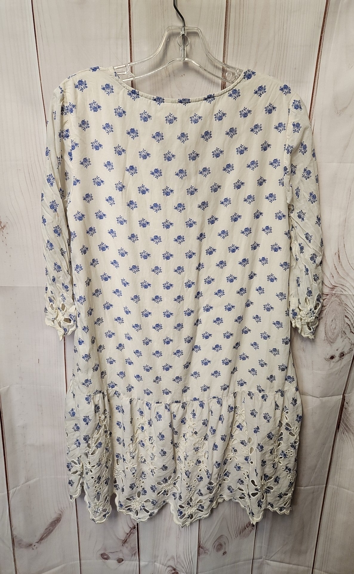 Meadow Rue by Anthropologie Women's Size S White & Blue Floral Dress