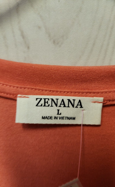 Zenana Women's Size L Pink Short Sleeve Top