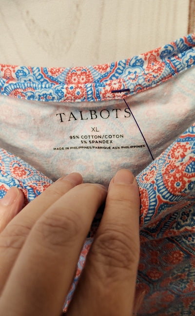 Talbots Women's Size XL Blue 3/4 Sleeve Top
