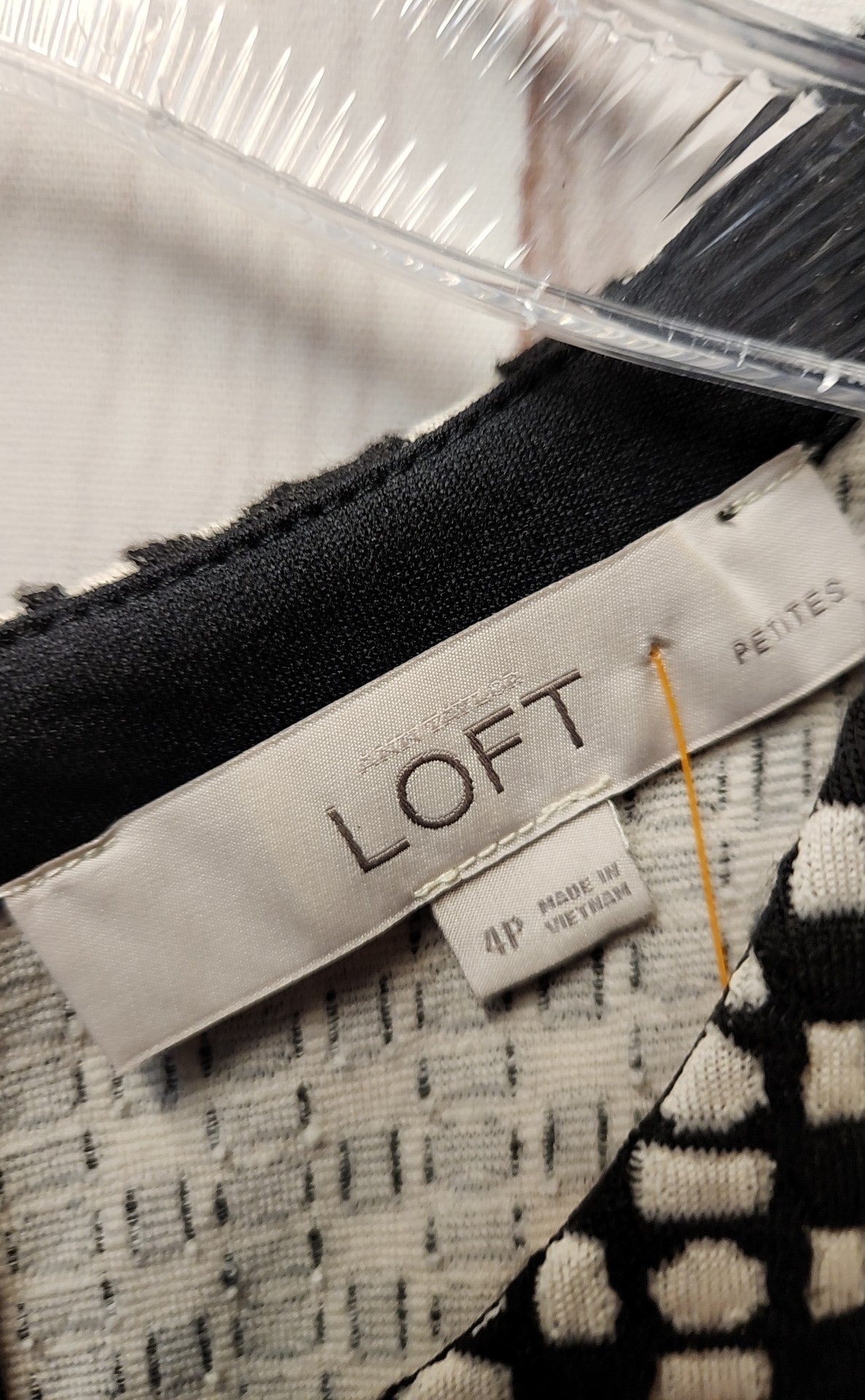 Loft Women's Size 4 Petite Black & Beige Dress