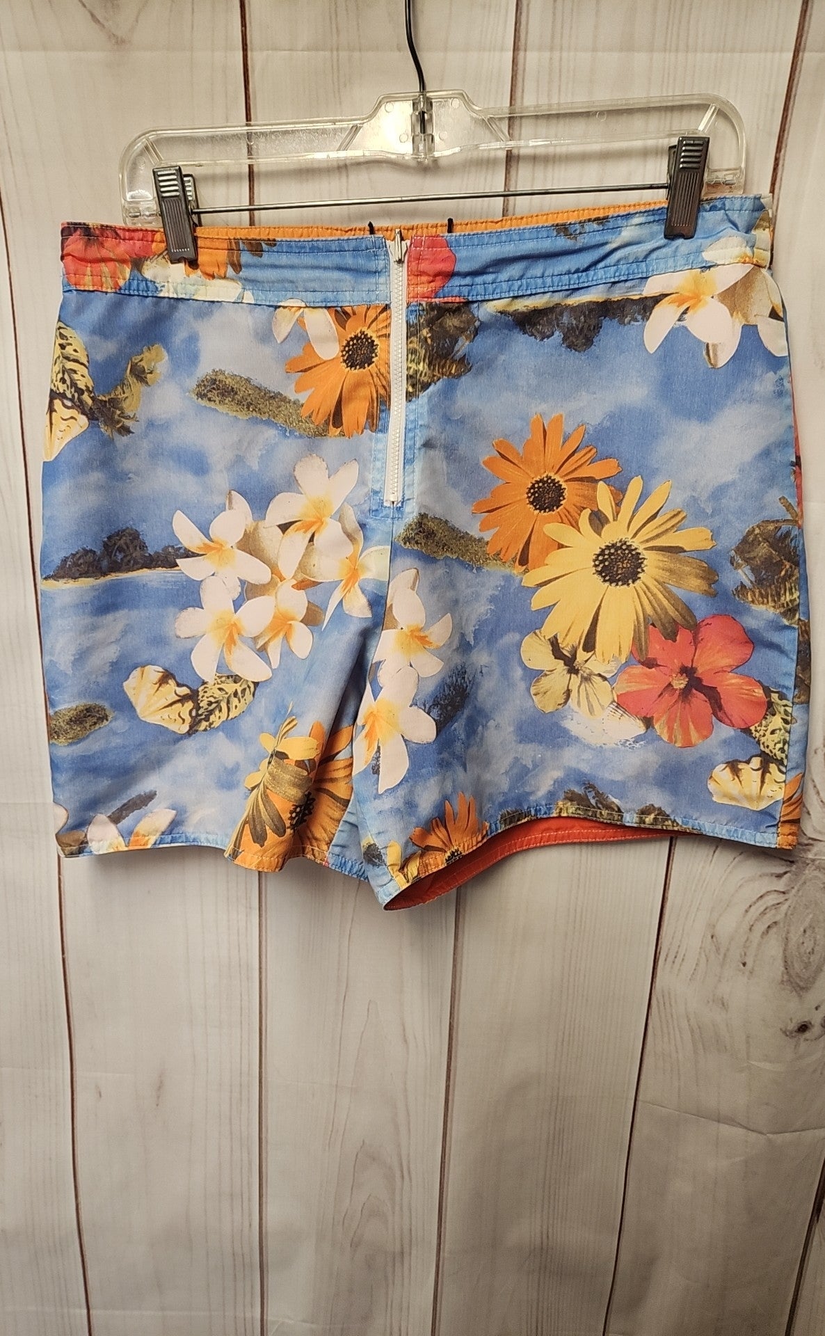 Catalina Women's Size M Blue/Orange Floral Reversible Shorts