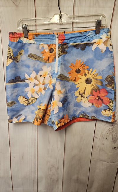 Catalina Women's Size M Blue/Orange Floral Reversible Shorts