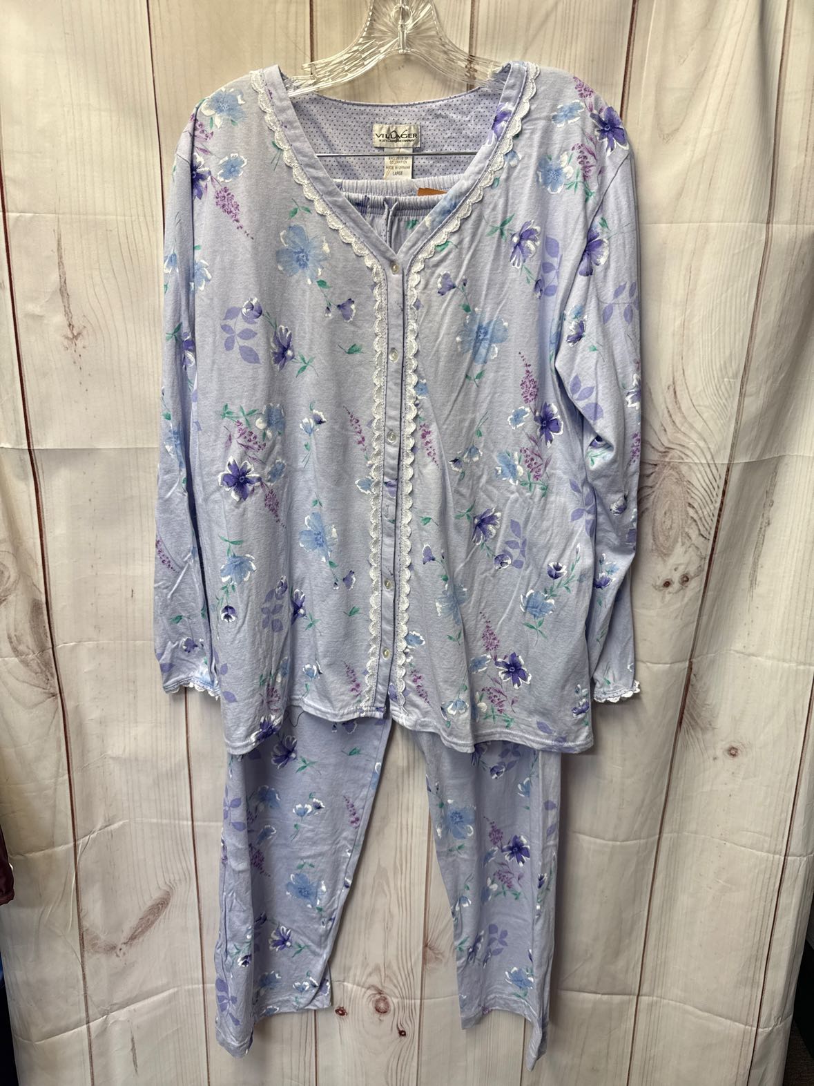 Villager Women's Size L Purple Floral Pajamas
