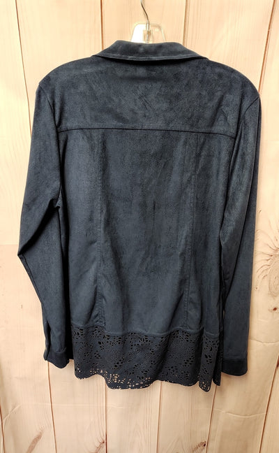 Erin London Women's Size M Blue Long Sleeve Top
