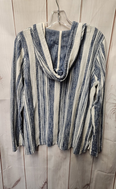 Faherty Women's Size L White & Blue Hoodie
