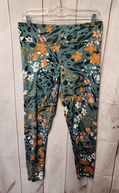 Cuddl Duds Women's Size M Green Floral Leggings