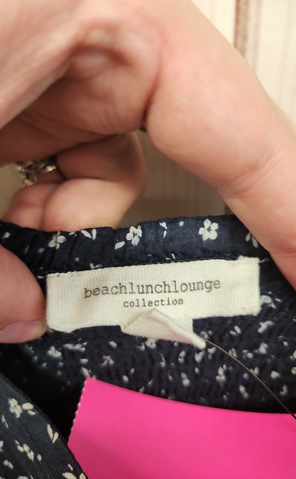 Beach Lunch Lounge Women's Size S Navy Floral Dress