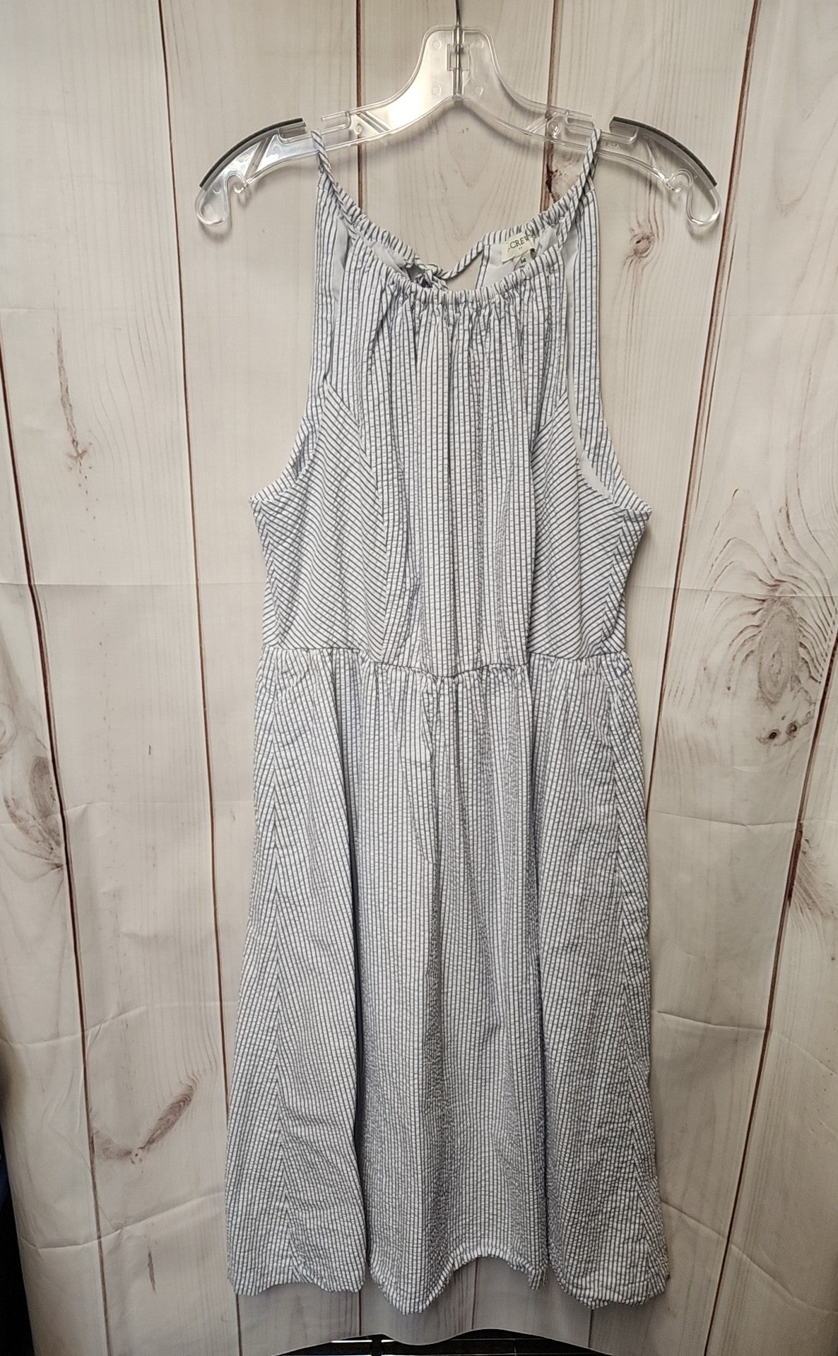 J Crew Women's Size 14 White & Blue Dress