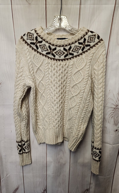 Polo by Ralph Lauren Women's Size M White Fair Isle Cable Knit Sweater