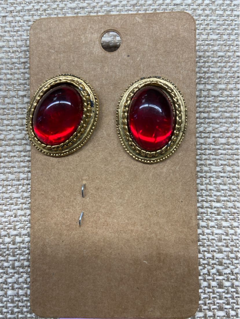Red Stud Earrings