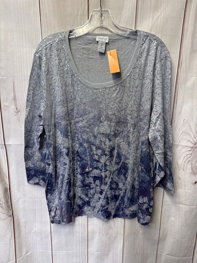 Zenergy - Chico's Women's Size 3 = US XL Gray 3/4 Sleeve Top