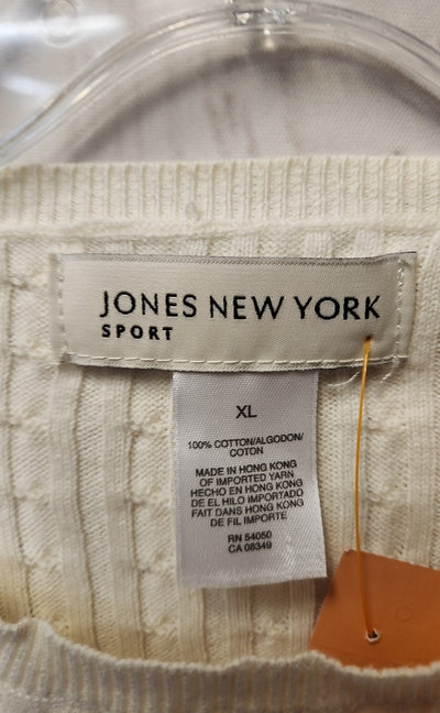 Jones New York Women's Size XL White Long Sleeve Top