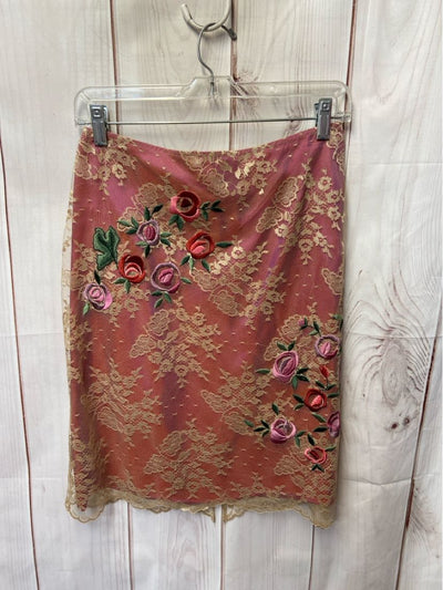Muse Women's Size 6 Yellow & Pink Floral Skirt