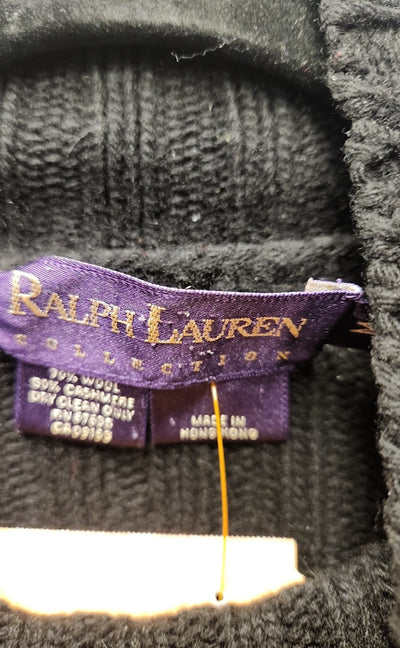 Ralph Lauren Purple Label Women's Size M Black Sweater - As Is hole at collar
