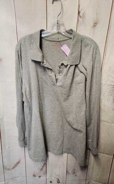 Woman Within Women's Size 2X Gray Long Sleeve Top