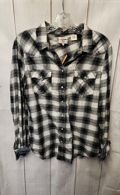 Levis Women's Size L Black & White Long Sleeve Top