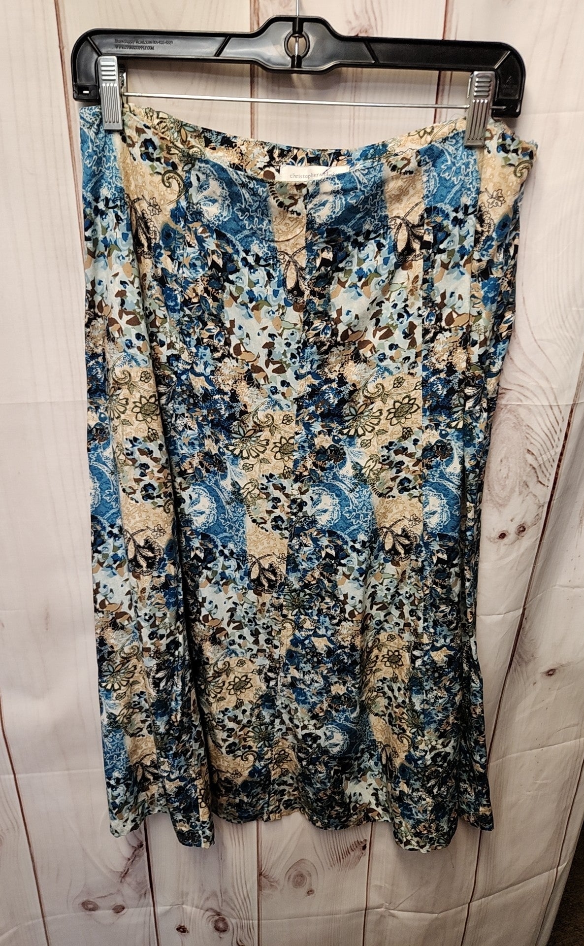 Christopher & Banks Women's Size 8 Blue Print Skirt