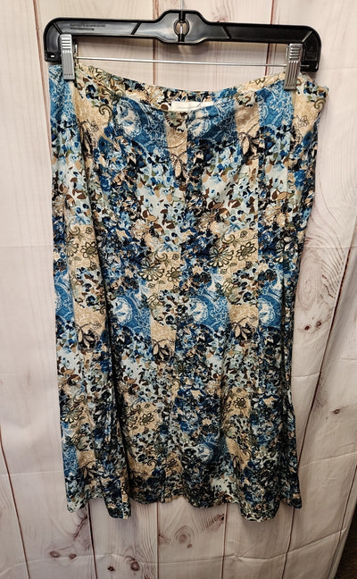 Christopher & Banks Women's Size 8 Blue Print Skirt