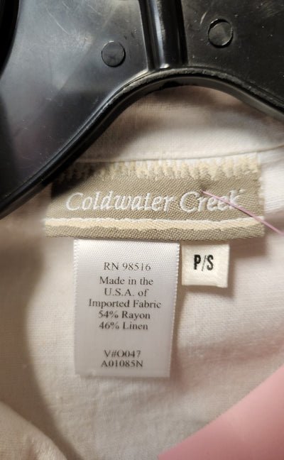 Coldwater Creek Women's Size S White Sleeveless Top