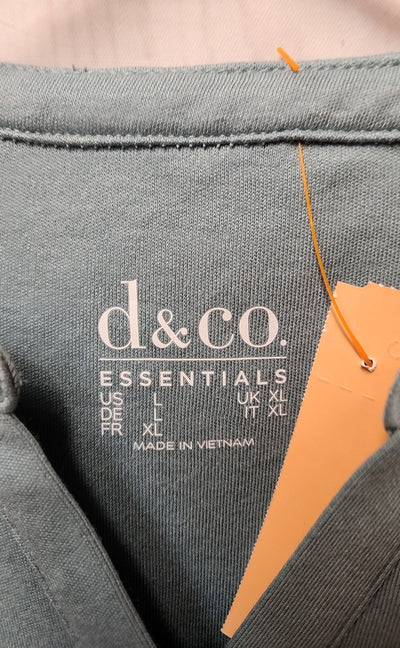 D & Co Women's Size L Green 3/4 Sleeve Top