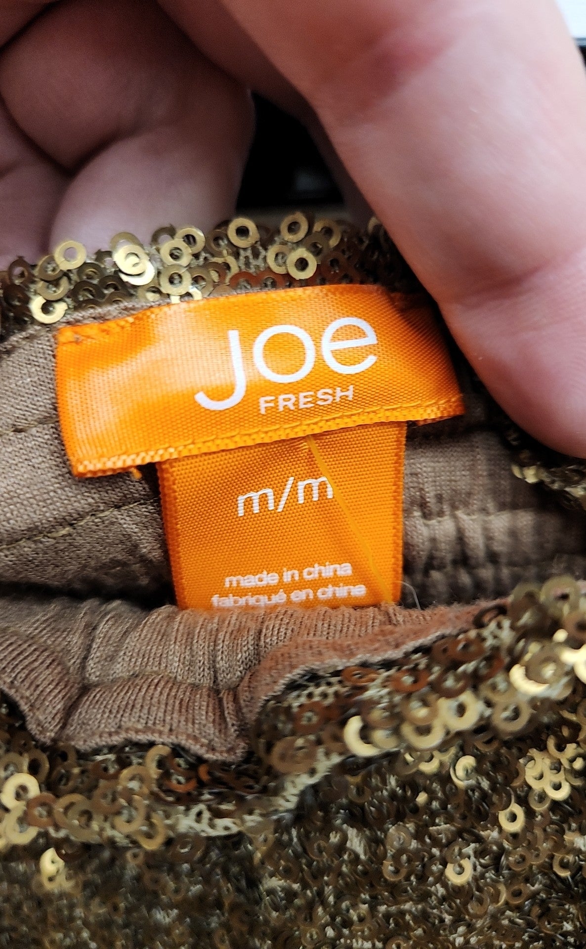 Joe Fresh Women's Size M Gold Sequined Skirt