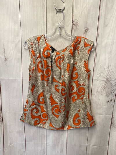 NWT Talbots Women's Size 6 Orange & Gold Sleeveless Top