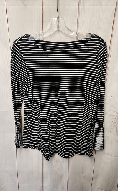 Loft Women's Size L Black & White 3/4 Sleeve Top