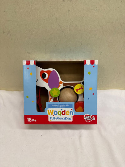 NIB Wooden Pull Along Dog Toy
