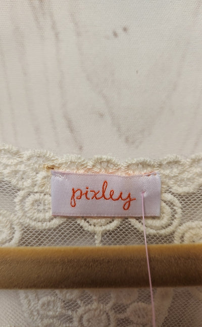 Pixley Women's Size S Cream Lace Floral Cardigan
