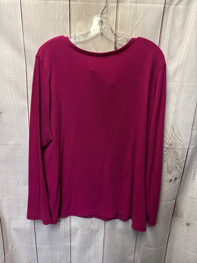 Made for Life Women's Size 3X Pink Long Sleeve Top