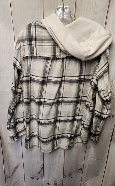 American Eagle Women's Size M White & Gray Jacket
