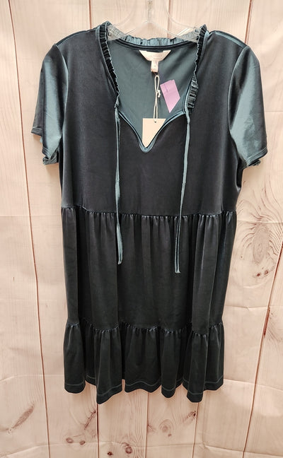 NWT Lauren Conrad Women's Size M Jewel Green Velour Dress
