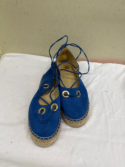 La Strada Women's Size 40=9-1/2 Blue Ankle Tie Up Sandals