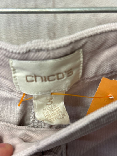 Chico's Women's Size 3 = US 16 Pale Pink Corduroy Pants
