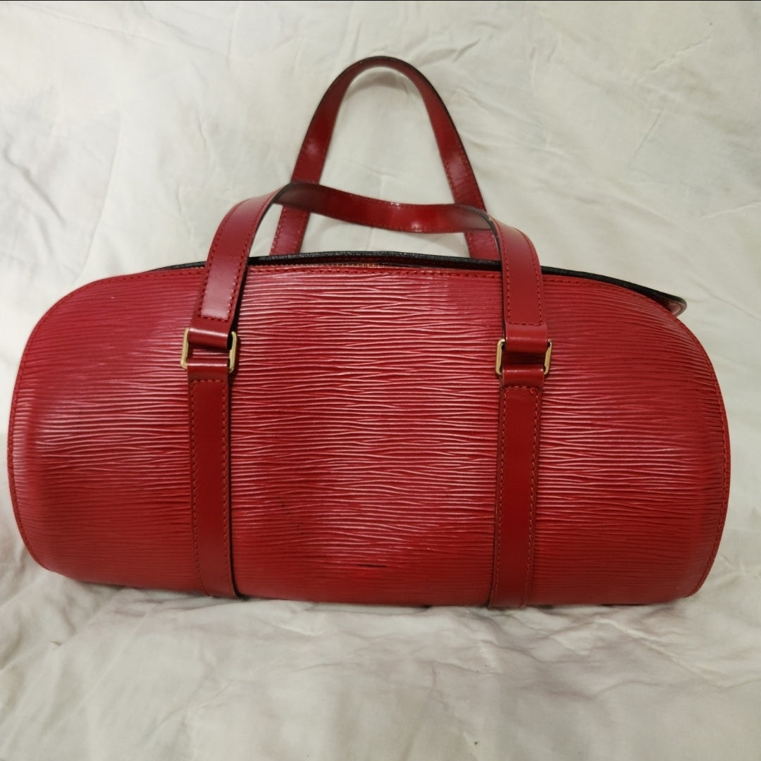 COA Louis Vuitton Epi Red Soufflot Papillion with Pouchette Pouch Purse Bag
