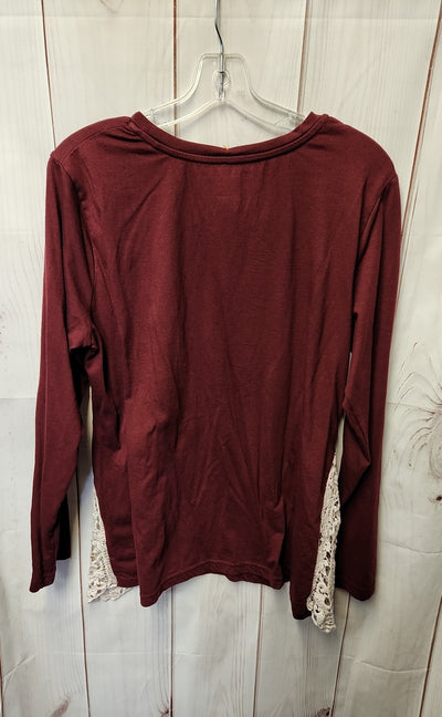 Denim Moves Women's Size 1X Red Long Sleeve Top