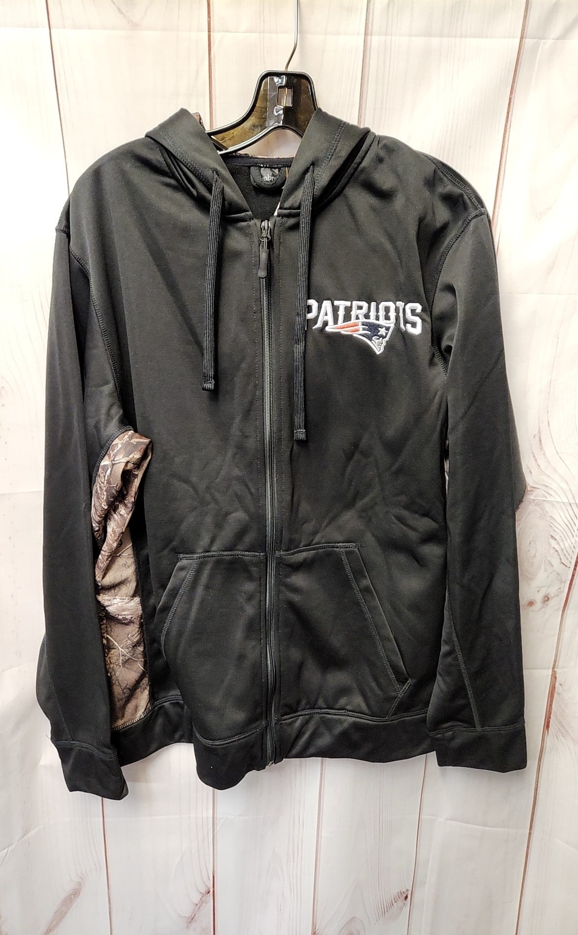 Dunbrooke New England Patriots NFL Men's Size L Black Full Zip Hooded Sweatshirt