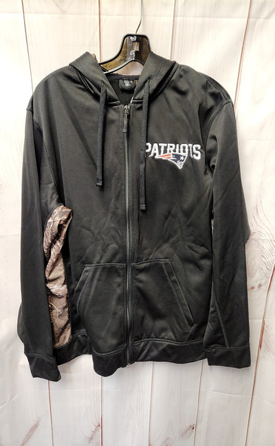 Dunbrooke New England Patriots NFL Men's Size L Black Full Zip Hooded Sweatshirt
