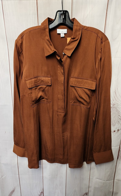 J Jill Women's Size L Brown Long Sleeve Top
