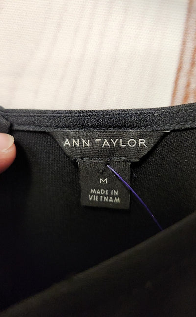 Ann Taylor Women's Size M Black Short Sleeve Top